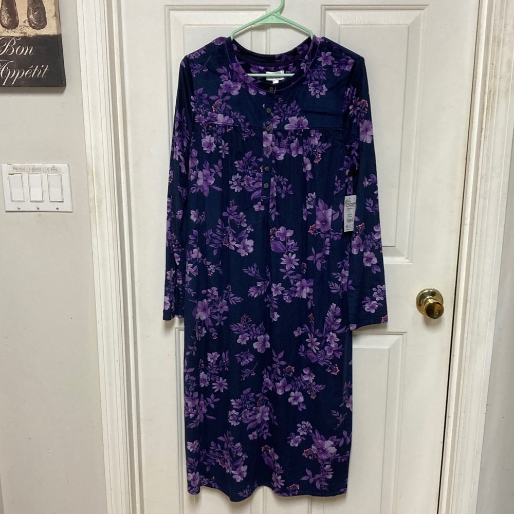 Aria Purple Floral Long Sleeve Dress